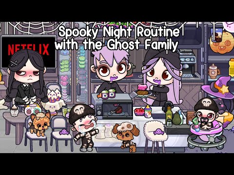 Spooky Night Routine with the Ghost Family 👻🌙  Wednesday Addams | Avatar World | Pazu