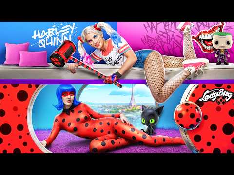 One Colored House Challenge! Harley Quinn Vs LadyBug