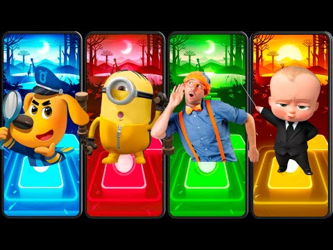 Sheriff Labrador 🆚 Minions 🆚 Blippi 🆚 Baby Boss 🎶 Tiles Hop EDM Rush