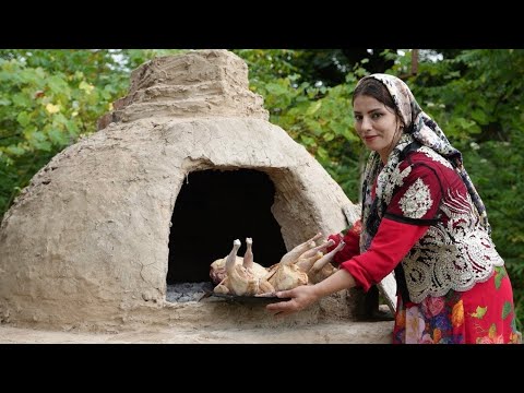 1 Hour of Cooking Whole Stuffed Chickens in the Mud Oven ♧ Rural Recipes