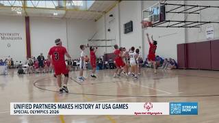 YouTube video thumbnail: Idaho's First Unified Partners Basketball Team Makes History at USA Games