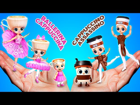 Ballerina Cappuccino & Cappuccino Assassino Growing Up! Italian Brainrot Animals & DIYs for LOL OMG
