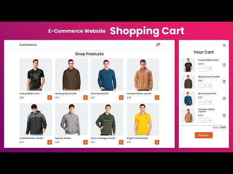 How To Create Add To Cart Shopping Using HTML CSS And JavaScript | Shopping Cart In JavaScript