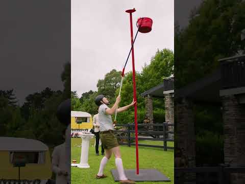 Retrieve the eggs from top of the pole #taskmaster #taskmasternz #taskmasternewzealand #chrisparker