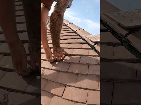 Changing Broken Tile #shorts #roofing #construction