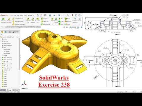 SolidWorks Tutorial Exercise 238-Plastic Part