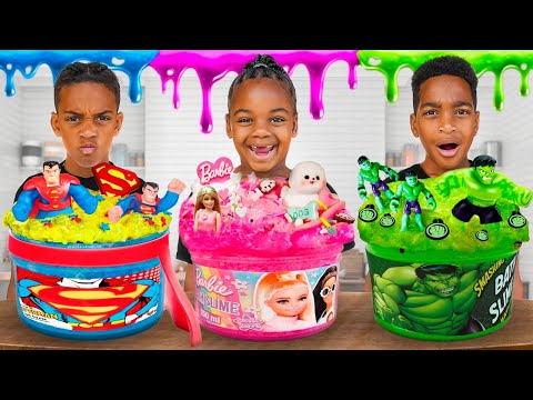 MAKING GIANT FLUFFY SLIME WITH THE PRINCE FAMILY!!
