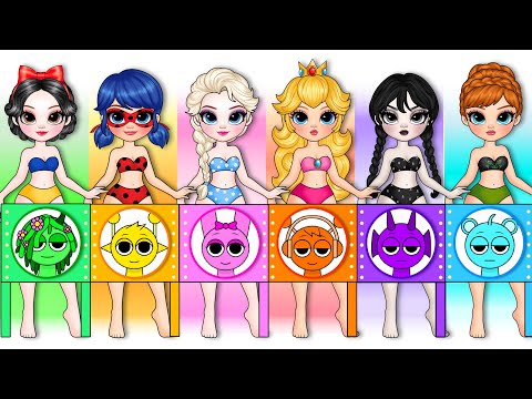 Disney Princess Become Incredibox Sprunki In Real Life | DIY Paper Doll & Craft