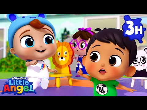 Musical Chairs Party Game | Little Angel | Nursery Rhymes for Babies