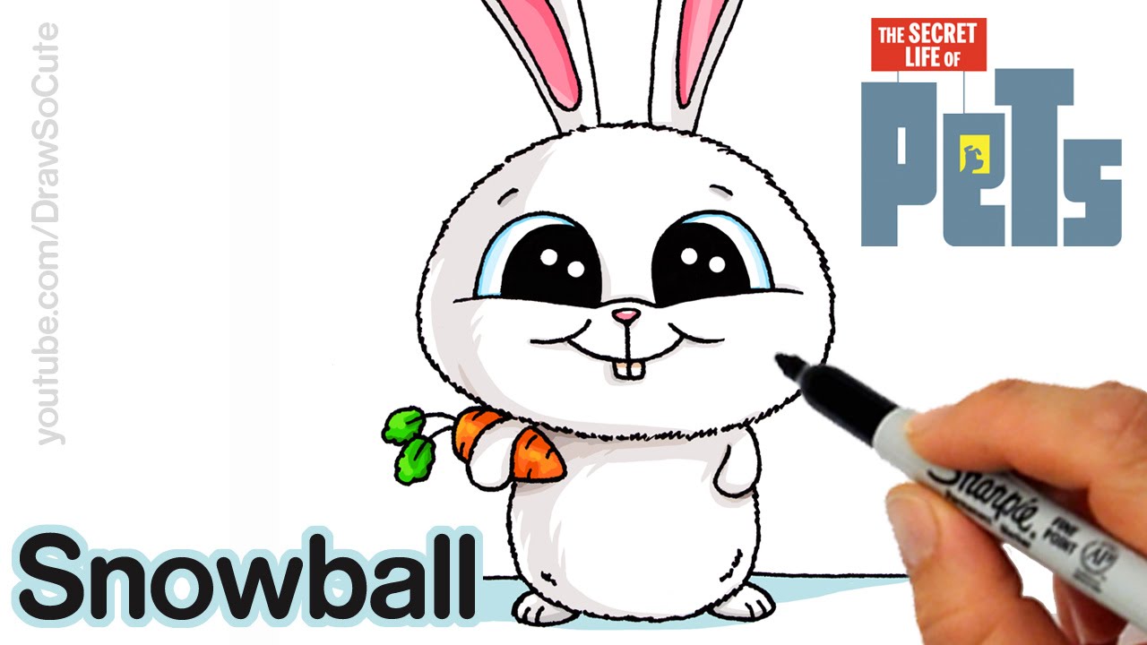 How to Draw Snowball step by step Easy -The Secret Life of Pets