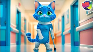 💙GATITO AZULPATITA ROTA  🐾  Animales en el VETERINARIO 🚑  Caricaturas animadas! 🐱
