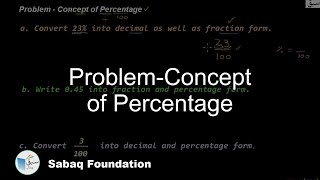 Problem-Concept of Percentage