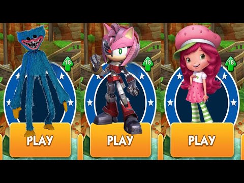 Sonic Dash - Rusty Rose from Sonic Prime vs Strawberry Shortcake: Berry Rush vs Poppy Playtime Surf