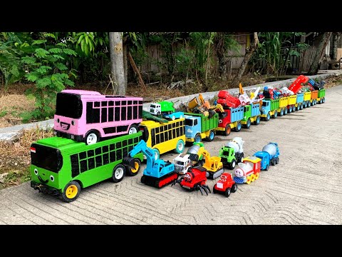 WADIDAW !! Mobil Truk Tronton Panjang Bongkar Mainan Mobil Mobilan Truk Molen, Truk Mixer, Excavator