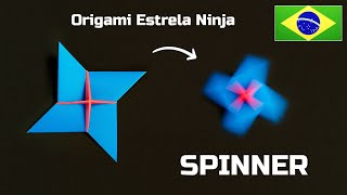 Spinner Estrela Ninja de Papel – Gira de Verdade! (Origami Fácil Passo a Passo)
