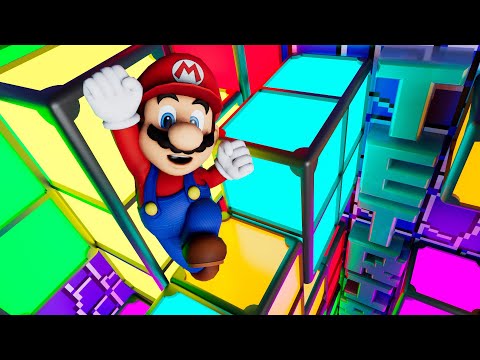 Super Mario is Breaking Out of the Tetris!