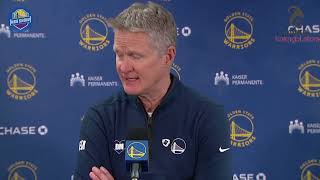 Steve Kerr Postgame Interview | Golden State Warriors beat Portland Trail Blazers 100-92