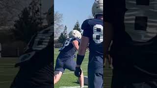 #pennstate Tight Ends Practice Footwork, Contact Balance