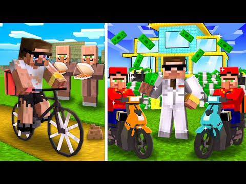 From Poor to Rich Delivery Man in Minecraft..