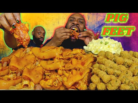 PIG FEET SOULFOOD SUNDAY | MUKBANG | HOG TROTTERS | FINGER EATING @CuzzoAB