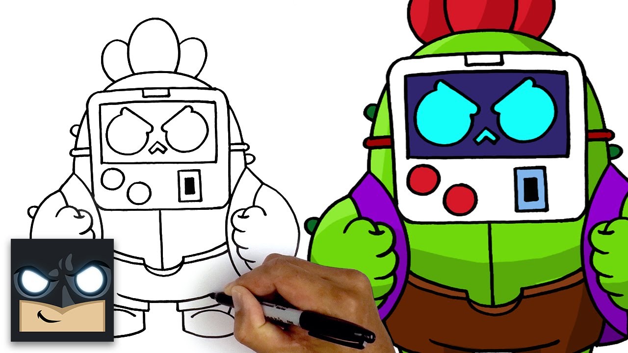 How To Draw Brawl Stars - Mask Spike 8 Bit
