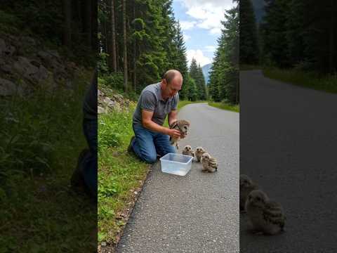 A Kind Man Helped a Owl and her chicks on the roadside - Heartwarming Story