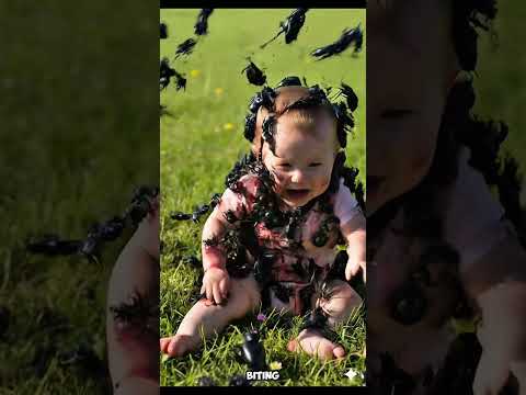 The child’s father saved him from the insects