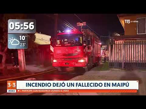 Sería una persona con movilidad reducida: Incendio dejó un fallecido en Maipú