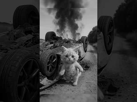 kitten survived the accident 🥺 #cat #sadvibes #animation #shorts #foryou