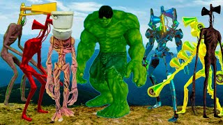 Incredible Hulk VS Siren Head 999 Gold VS Mecha Siren Head 003