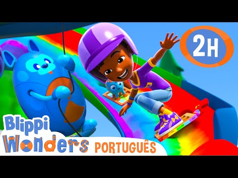 Meekah e o Escorrega Arco-Íris! | 💜 MARATONA DA MEEKAH 💛 | Desenhos Animados Infantis em Português