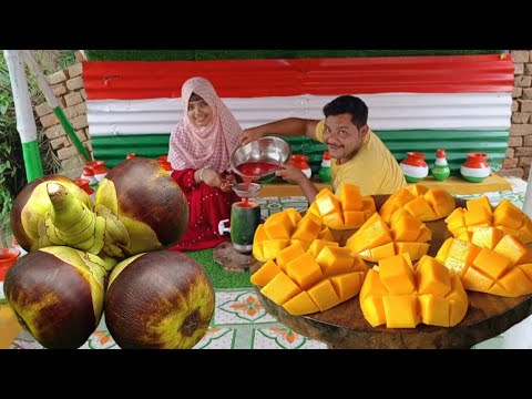 Village style এই গরমে আজ তিন রকম জুস বানিয়ে খেলাম। village food fruit juice recipe