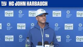 Coach John Harbaugh on Naming J.J. McCarthy Starting QB | New York Giants