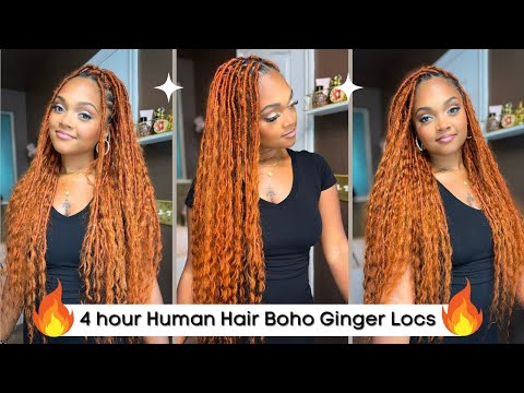 How to:🍁Create Ginger 350 Color Illusion Crochet Boho Locs Under ⏰4 Hours Ft. Eayon Hair