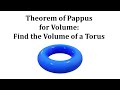Volume of a Torus Using Pappus's Theorem