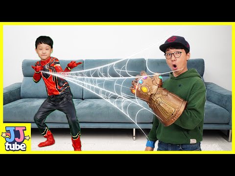 스파이더 서준 VS 타노스 제빠!! 어린이날 선물로 레고 마블 맥로봇 헐크버스터 받았어요 Preted Play Lego Marvle Hero 제이제이튜브