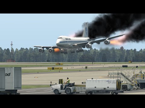 Terrifying Moments as Boeing 747 Catches Fire After Bird Strike