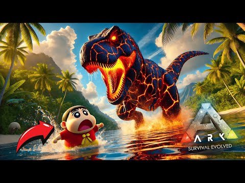 SHINCHAN Tried Taming a Volcanic Rex... BUT 😂ARK Ascended Primal Fear CHAOS 😱 EP16