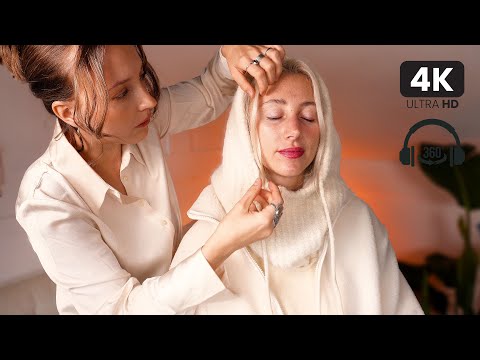 ASMR Soft Spoken Face Framing Hair Styling & Winter Clothes Personal Styling and Adjustments ✨️