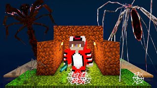 Sobreviví a Arañas De Terror en una Isla Desierta en Minecraft...🕷️🕸️