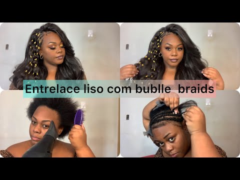 Como reutilizar o cabelo orgânico 😱.            Entrelace liso com bublle braids✨.