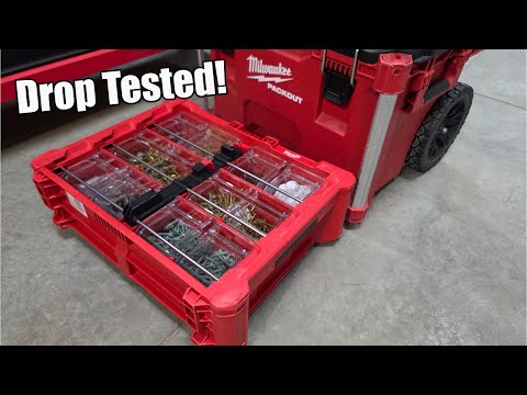 Milwaukee PACKOUT Tilt Bin Drop Test: Can it Survive a FULL Load?! (Construction Site Ready?)