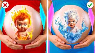 Ember e Wade do Elemental Tiveram Filhos! *Fogo vs Água Truques Para Pais* por Zoom Go!