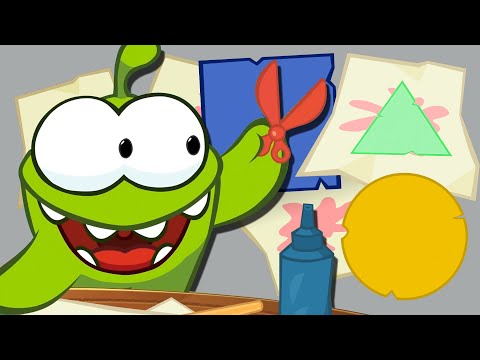 Om Nom hace tarjetas para Omnelle💘🗂 Aprende formas y colores para niños