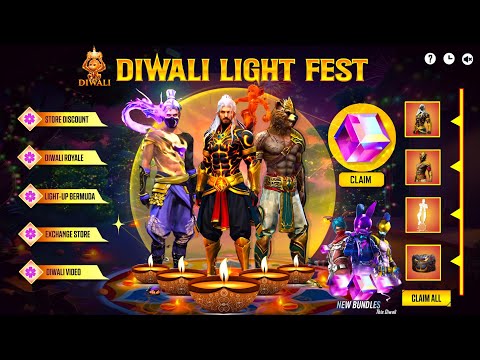 Diwali Event All Free Rewards🥳💥|Emote Party Return,Special Royale|Free Fire New Event| Ff New Event