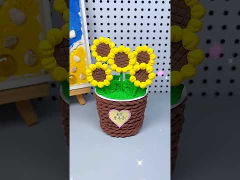 Easy Origami | How To Make an Easy Origam Clay Sunflower (In 30 seconds)#origami #diy