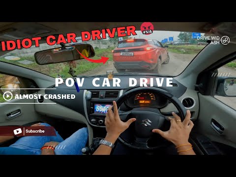 IDIOT CAR DRIVER ON INDIAN ROAD🤬 | POV MONSOON CAR DRIVING ON PUNE ROADS | ASMR 4K | DRIVE WID ASH