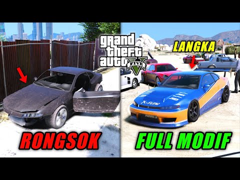 MODIF MOBIL NPC YANG HANCUR & TERBENGKALAI JADI MOBIL JDM SPEK BALAP - GTA 5 MOD