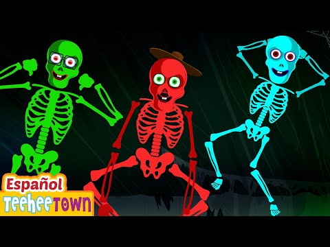 💀Cabeza, Hombros, Rodillas y Pies con Esqueletos | Canciones de Halloween para niños | Pueblo Teehee