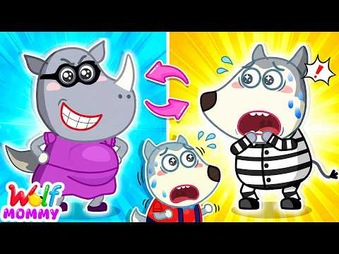 MOMMY Swaps Bodies with a THIEF! | Kids Learn Safety Tips | Mommy Wolf Cartoon